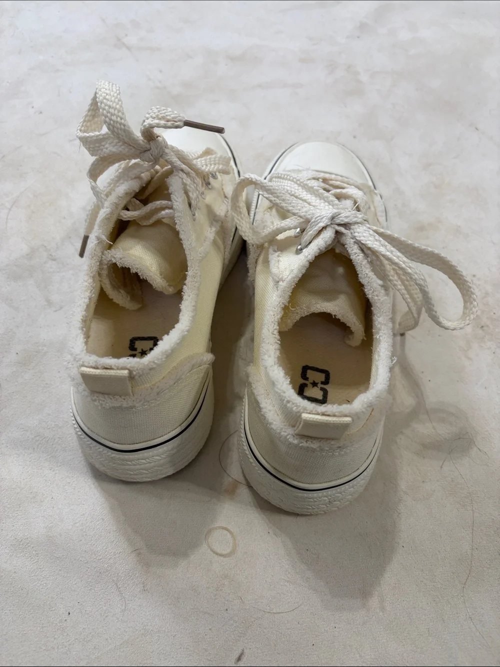 SHEIN Off-White Low Top Platform Canvas Sneakers - Picture 3 of 5